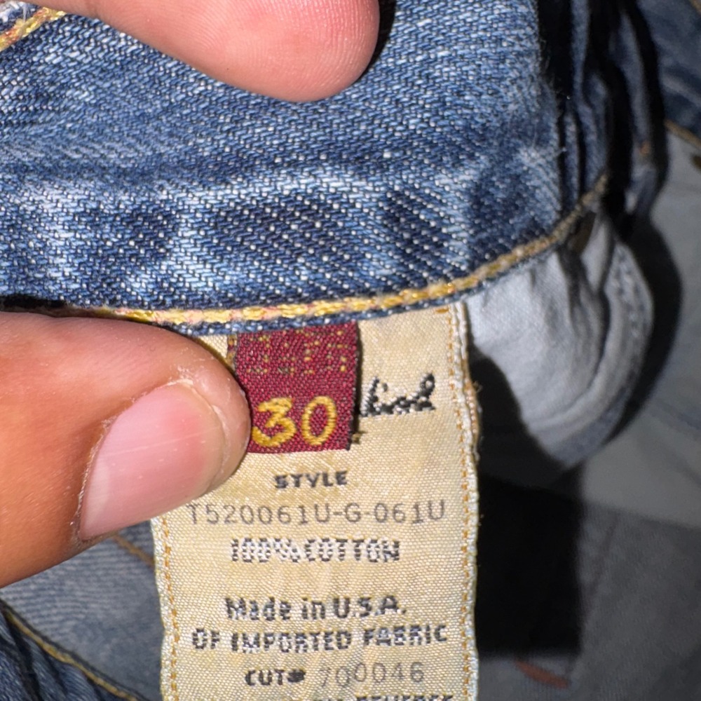 7 FOR ALL MANKIND Jeans Mens 30 Blue Bootcut Distressed USA T520061U-G-061U 29in - Picture 8 of 15